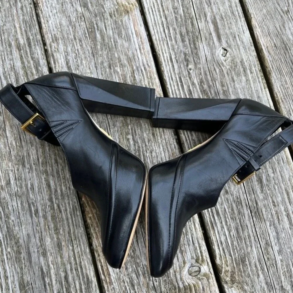 Maiyet Cecile Leather Ankle Strap Heels in Black 38